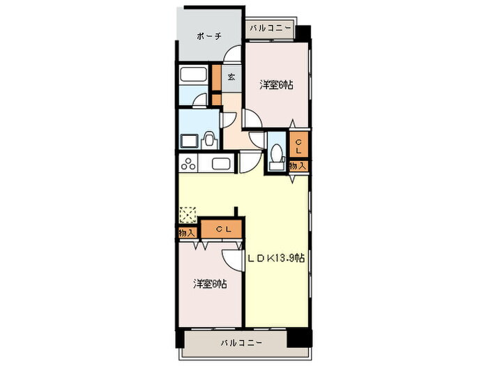 福岡県福岡市早良区城西１ 西新駅 2LDK マンション 賃貸物件詳細