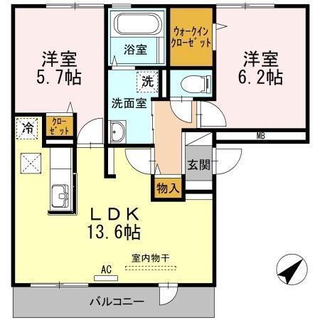 鳥取県米子市西福原６ 後藤駅 2LDK アパート 賃貸物件詳細