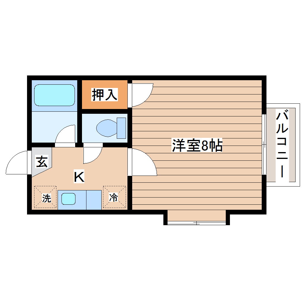 宮城県仙台市太白区鈎取１ 1K アパート 賃貸物件詳細