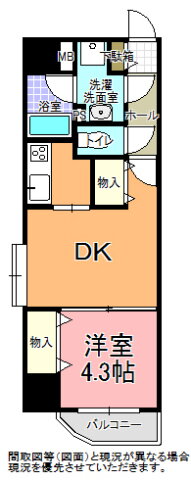 リバティ梅香 6階 1DK 賃貸物件詳細