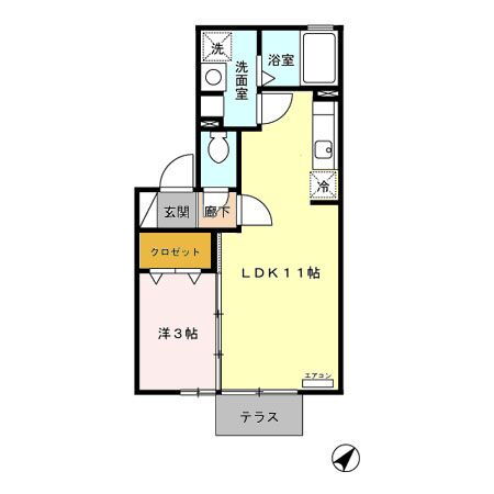 富山県富山市下堀 1LDK アパート 賃貸物件詳細