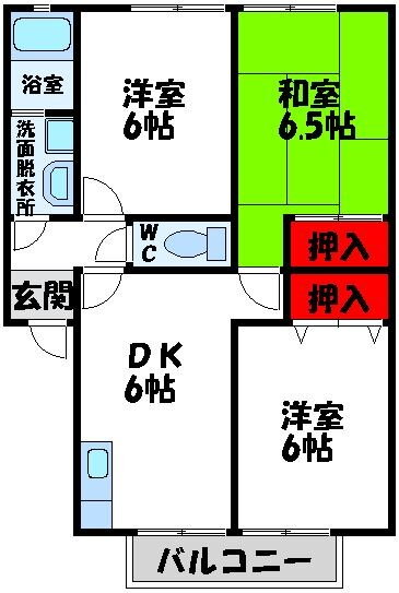 コーポ唐戸 2階 3DK 賃貸物件詳細