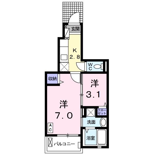 神奈川県海老名市中野１ 社家駅 2K アパート 賃貸物件詳細