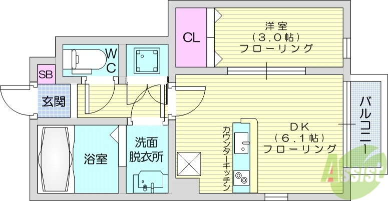 宮城県仙台市青葉区高松１ 東照宮駅 1DK アパート 賃貸物件詳細