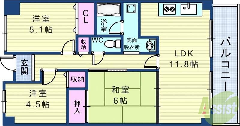 兵庫県神戸市北区谷上西町 谷上駅 3LDK マンション 賃貸物件詳細