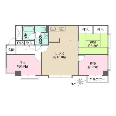 東京都目黒区東が丘１ 駒沢大学駅 3LDK マンション 賃貸物件詳細