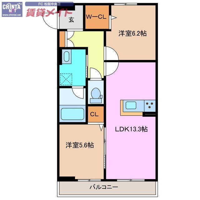 三重県松阪市殿町 松阪駅 2LDK マンション 賃貸物件詳細