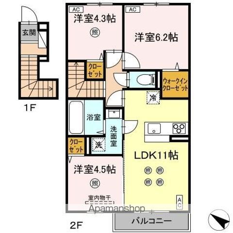 コンフォール　マーク 2階 3LDK 賃貸物件詳細
