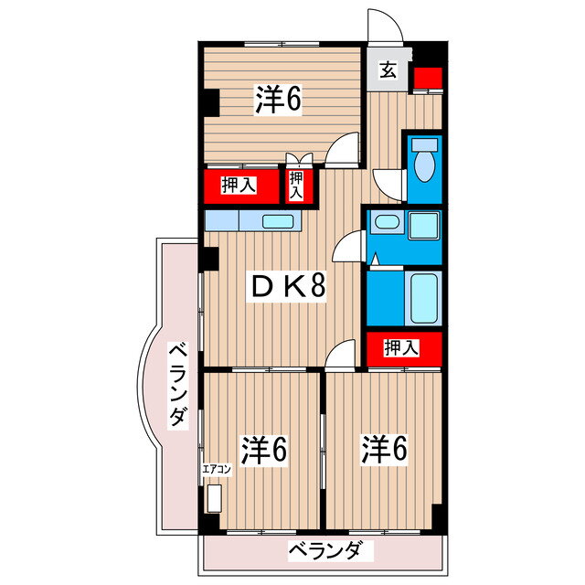 マーメイド 2階 3DK 賃貸物件詳細
