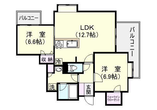 鹿児島県鹿児島市平之町 加治屋町駅 2LDK マンション 賃貸物件詳細