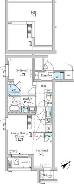 東京都大田区北千束２ 北千束駅 2LDK マンション 賃貸物件詳細