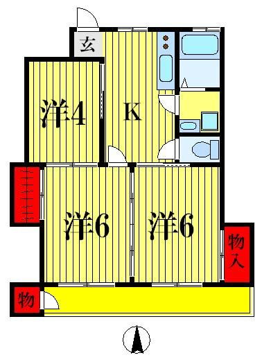 古ヶ崎京葉マンション　４０４号室 4階 3K 賃貸物件詳細