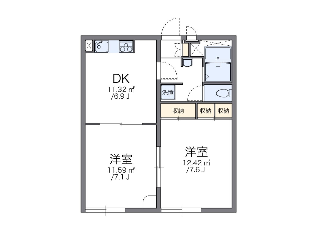 大阪府高槻市辻子３ 高槻市駅 2DK アパート 賃貸物件詳細