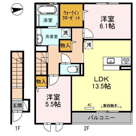 メゾン’Ｒｅｅ 2階 2LDK 賃貸物件詳細