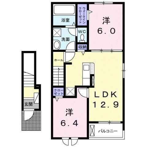 山口県岩国市由宇町南４ 由宇駅 2LDK アパート 賃貸物件詳細