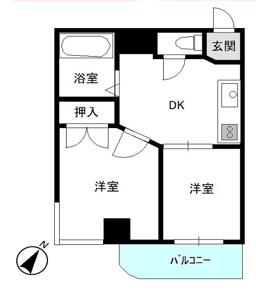 ロワール横浜 4階 2DK 賃貸物件詳細