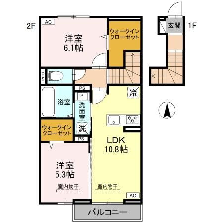 群馬県前橋市文京町２ 前橋駅 2LDK アパート 賃貸物件詳細