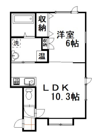 北海道釧路市愛国東２ 釧路駅 1LDK アパート 賃貸物件詳細
