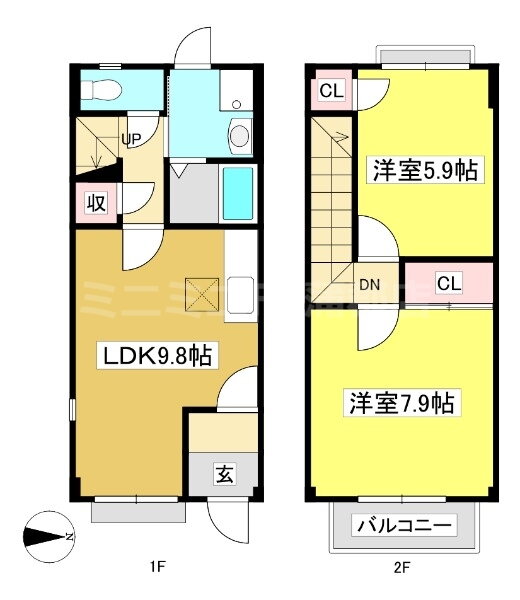 愛知県蒲郡市西浦町一木 西浦駅 2LDK アパート 賃貸物件詳細