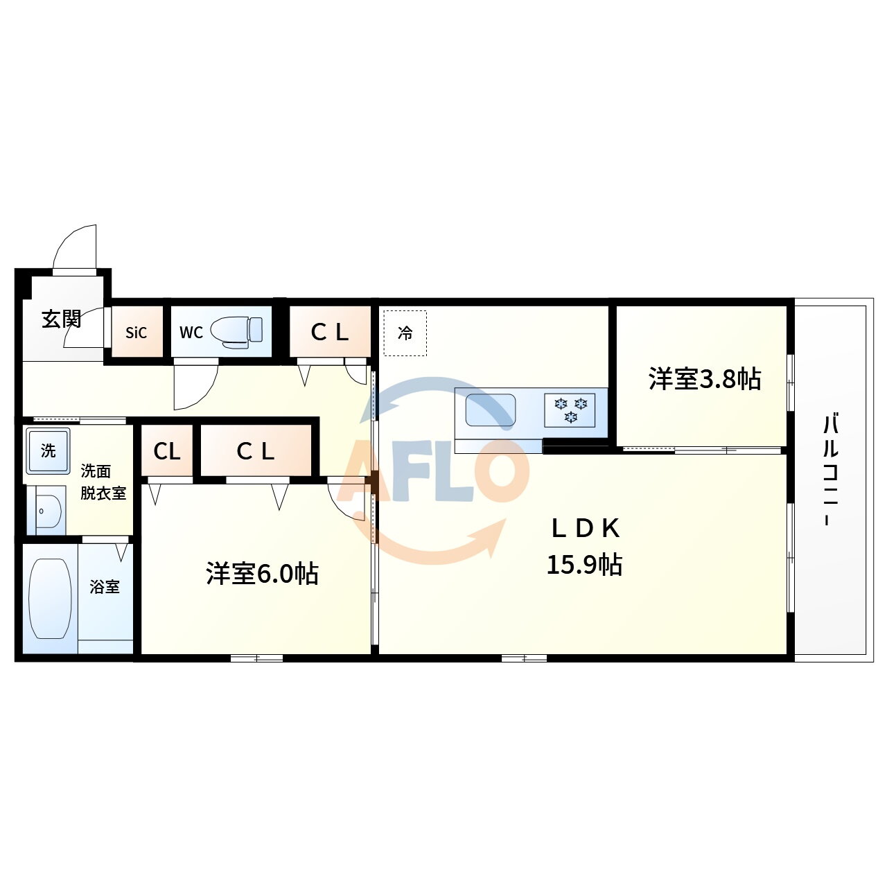大阪府大阪市阿倍野区西田辺町２ 鶴ケ丘駅 2LDK アパート 賃貸物件詳細