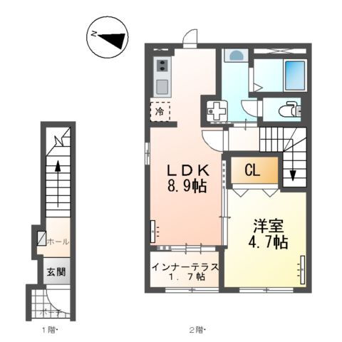 広島県福山市南蔵王町４ 福山駅 1LDK アパート 賃貸物件詳細