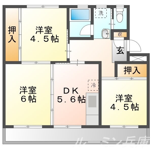 兵庫県三木市志染町西自由が丘２ 志染駅 3DK マンション 賃貸物件詳細