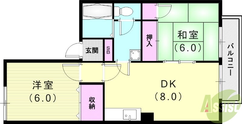 兵庫県西宮市上之町 門戸厄神駅 2DK アパート 賃貸物件詳細