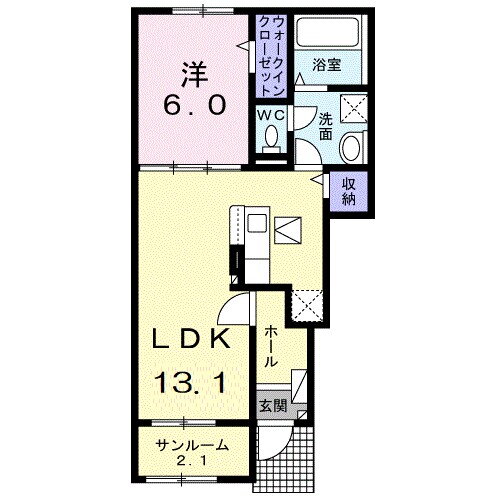ベルモア長附 1階 1LDK 賃貸物件詳細