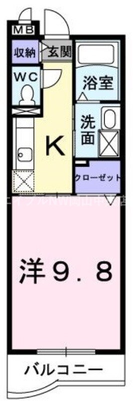 岡山県岡山市北区平田 備前西市駅 1K マンション 賃貸物件詳細