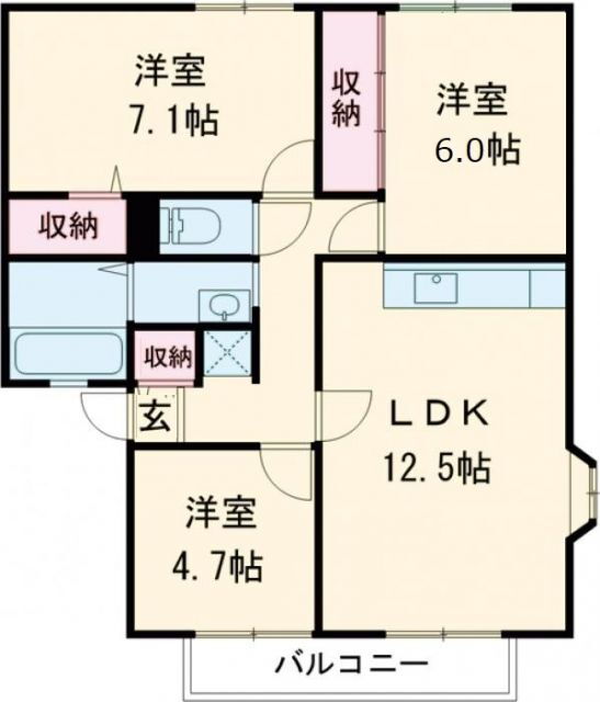 茨城県水戸市千波町 水戸駅 3LDK アパート 賃貸物件詳細
