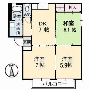 広島県福山市南手城町２ 東福山駅 3DK アパート 賃貸物件詳細