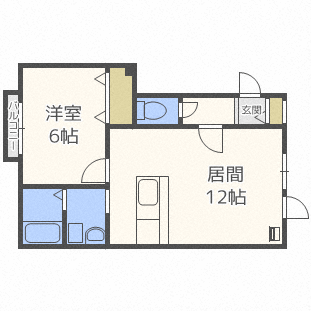 北海道石狩市花川南四条４ 1LDK アパート 賃貸物件詳細