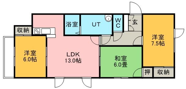 北海道札幌市豊平区月寒東二条１９ 福住駅 3LDK アパート 賃貸物件詳細
