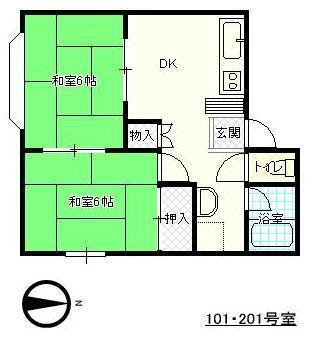 福島県郡山市開成５ 郡山駅 2DK アパート 賃貸物件詳細