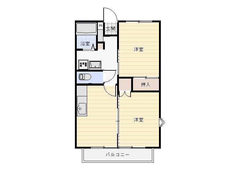 福島県郡山市大槻町字広町 郡山駅 2DK アパート 賃貸物件詳細