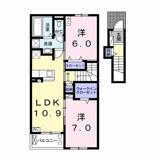 岐阜県岐阜市粟野西３ 名鉄岐阜駅 2LDK アパート 賃貸物件詳細