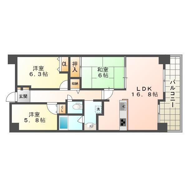 ウインヒルズジェームス山 7階 3LDK 賃貸物件詳細