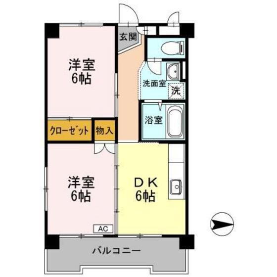 岡山県岡山市北区中仙道２ 北長瀬駅 2DK マンション 賃貸物件詳細