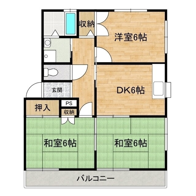 熊本県熊本市東区月出２ 3DK マンション 賃貸物件詳細