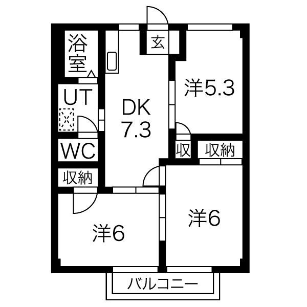 アーバンライフ旭陽Ｂ 2階 3DK 賃貸物件詳細