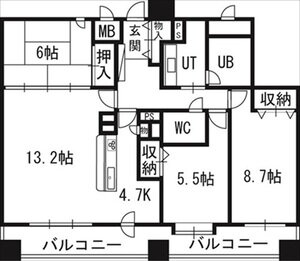 ＰＲＩＭＥ　ＵＲＢＡＮ円山北四条 5階 3LDK 賃貸物件詳細