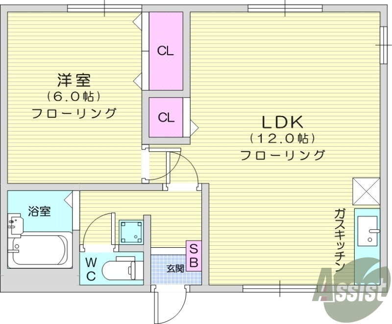 ハイムたかはし 2階 1LDK 賃貸物件詳細