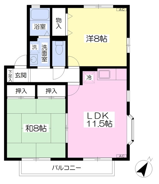 宮城県仙台市泉区松森字新田 旭ヶ丘駅 2LDK アパート 賃貸物件詳細