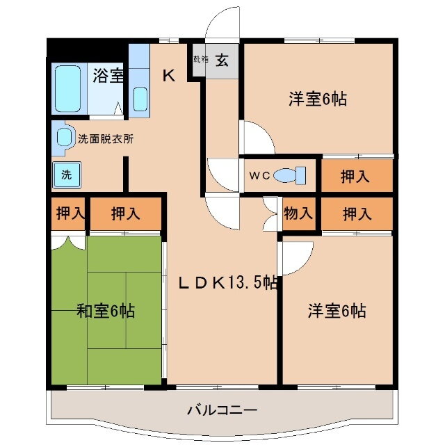 サンジェルマンＩＩＩ 2階 3LDK 賃貸物件詳細