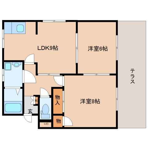 奈良県奈良市西新在家町 近鉄奈良駅 2LDK アパート 賃貸物件詳細