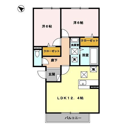 オーブ下荒田 1階 2LDK 賃貸物件詳細