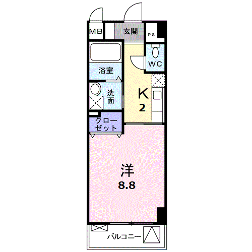 岡山県岡山市北区中山下１ 郵便局前駅 1K マンション 賃貸物件詳細