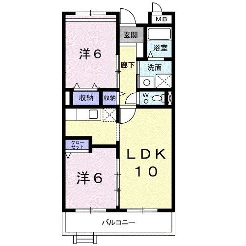 クレ－ル片島一番館 1階 2LDK 賃貸物件詳細