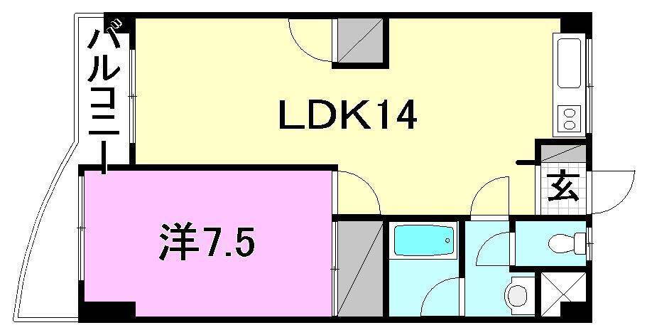 ロイヤルアネックス福音寺 3階 1LDK 賃貸物件詳細