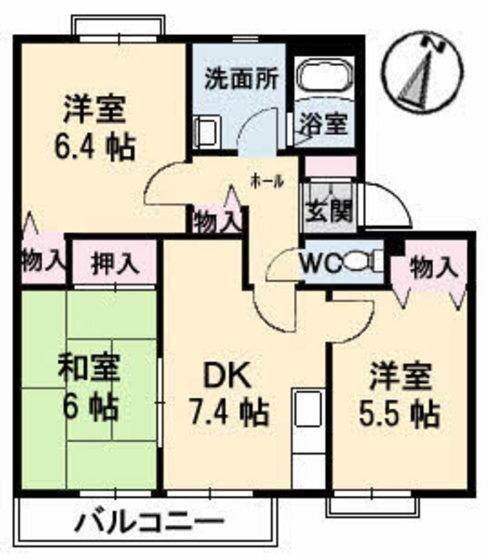 広島県広島市安佐南区東野１ 西原駅 3DK アパート 賃貸物件詳細